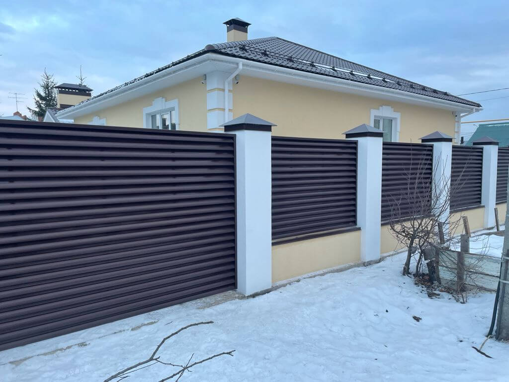 Забор-жалюзи ral8017/8017 шоколад двусторонний фото5 в Кишиневе