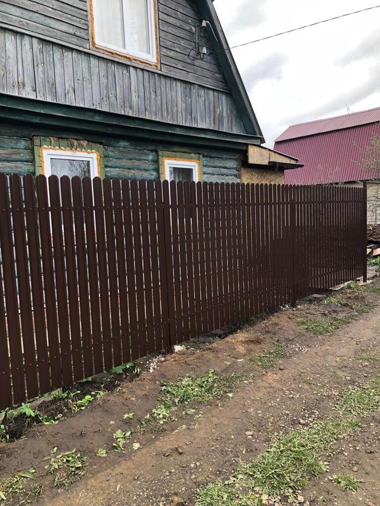 Забор из штакетника ЭКО-М 22м RAL8017/8017 Шоколад двусторонний в Кишиневе