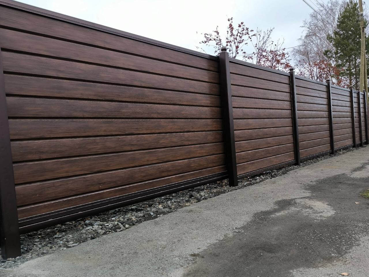 Забор из металлосайдинга Евро-Брус 46м Античное Дерево Принтек фото 5 в Кишиневе
