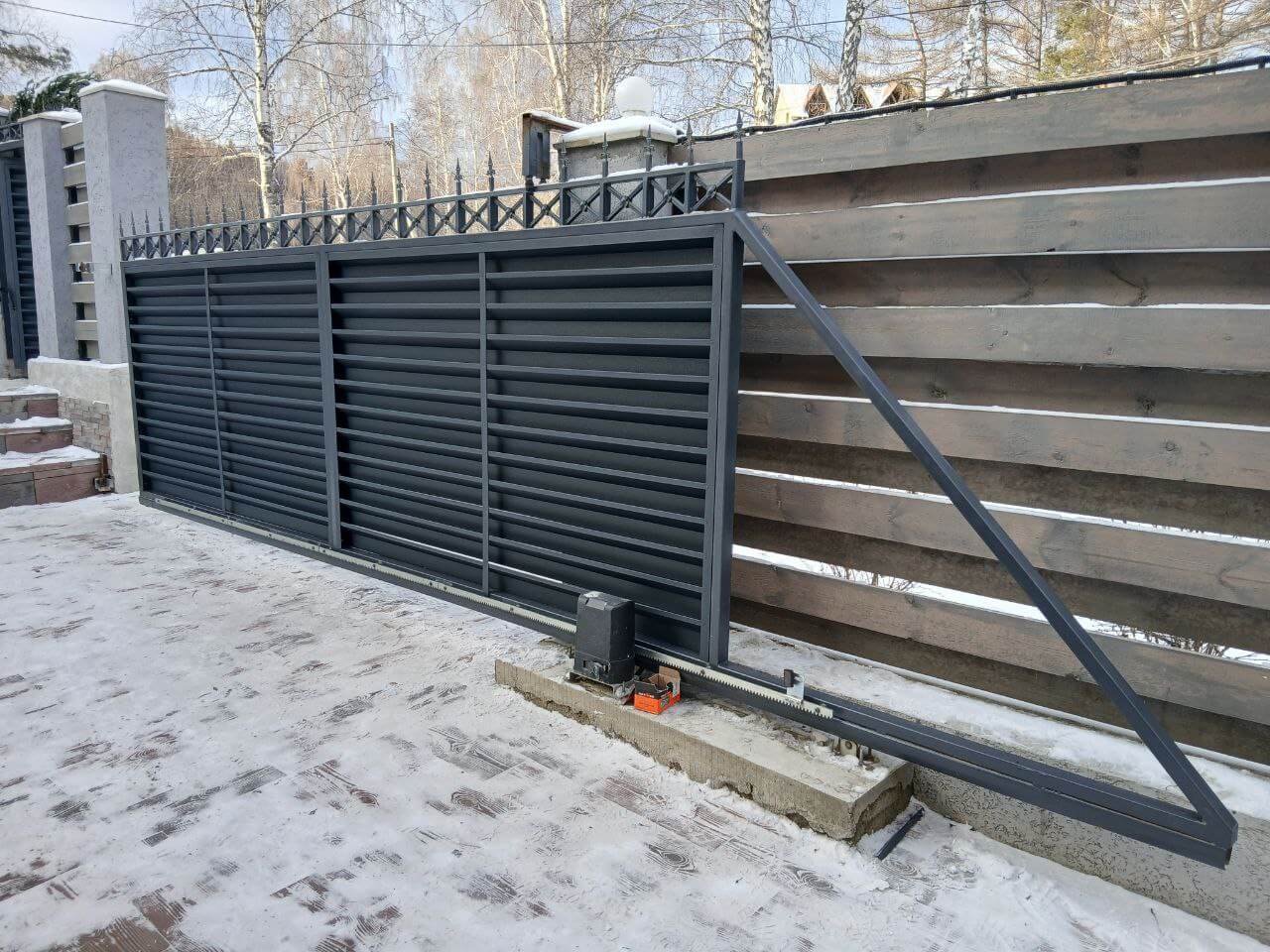 Входная группа из ламелей Хай-Тек RAL7024/7024 Серый Графит двусторонний МАТТЕ фото 23 в Кишиневе