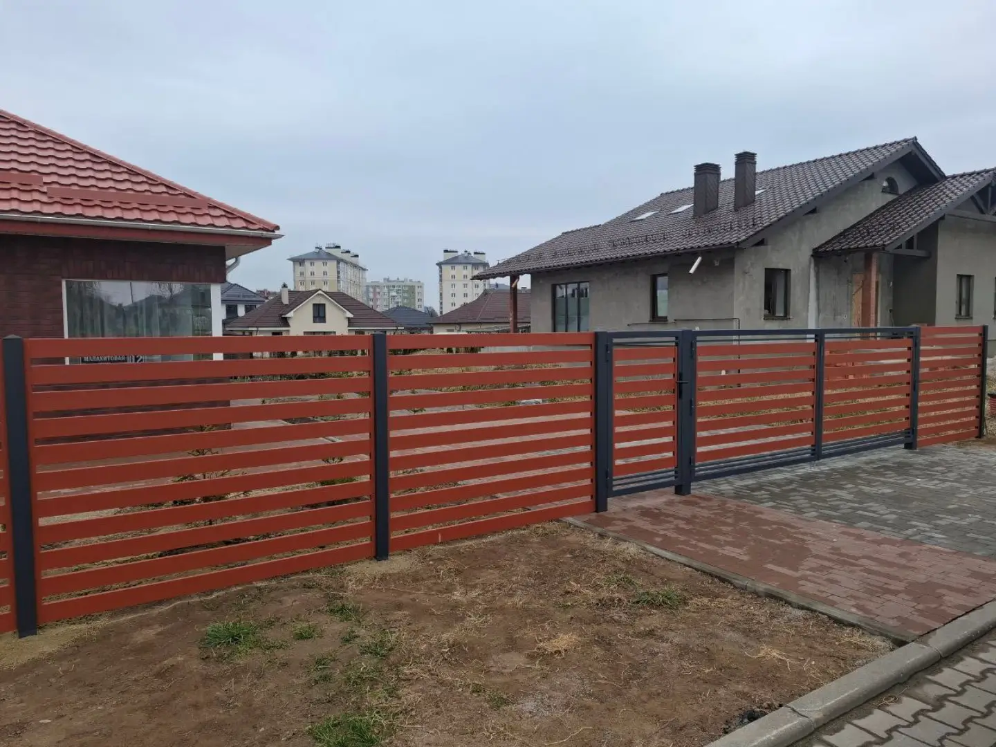 Забор-ранчо из металлопланкена 18м RAL8004 Терракотовый в Кишиневе